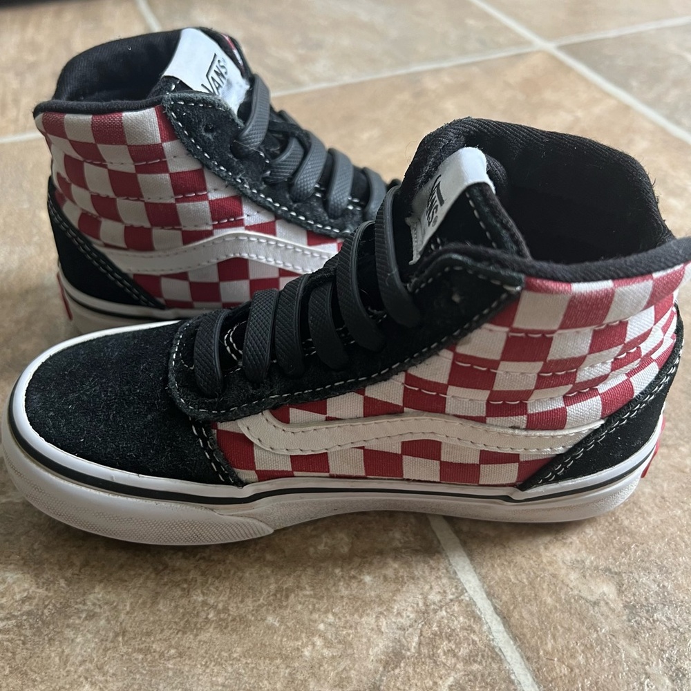 Kids High Top Suede Checkered Vans